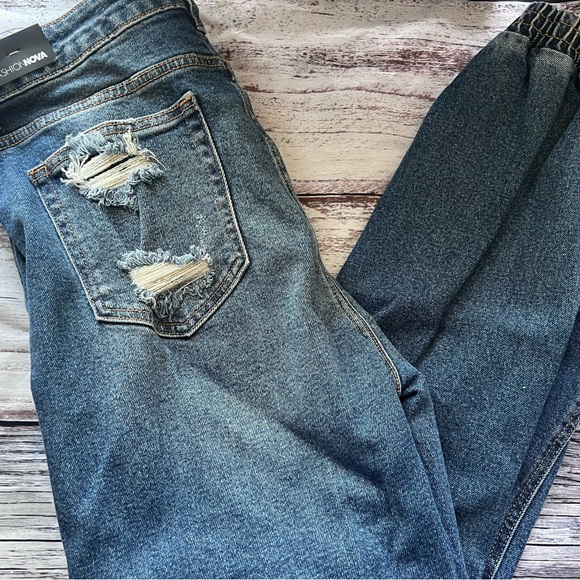 Skater Girl Denim Joggers- Medium Wash - Picture 7 of 13